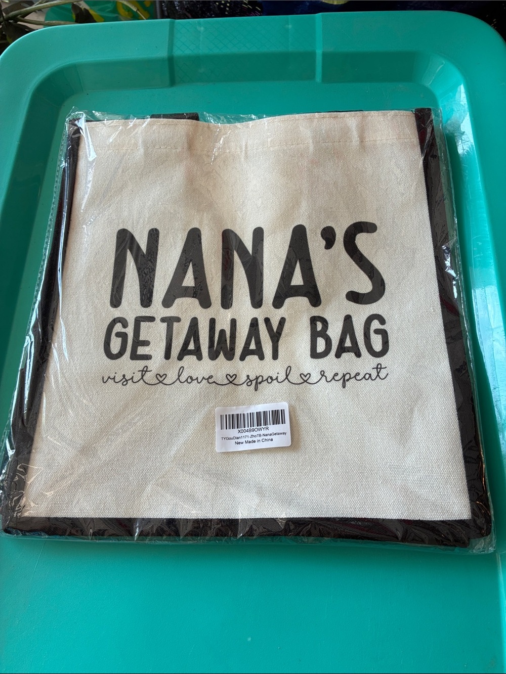 Nana's Getaway Bag Canvas Tote - Black Trim